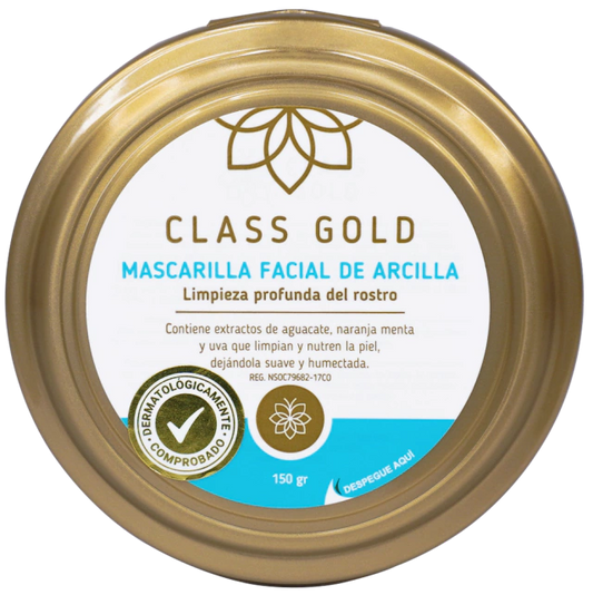 MASCARILLA DE ARCILLA CLASS GOLD PARA EL ROSTRO 150GRS