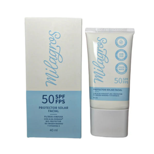 PROTECTOR SOLAR FACIAL SIN COLOR 50 SPF|FPS (MILAGROS)
