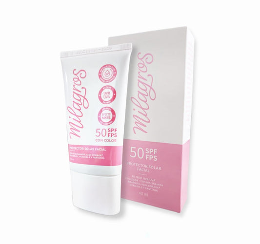 PROTECTOR SOLAR FACIAL CON COLOR 50 SPF|FPS (MILAGROS)
