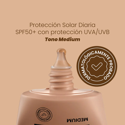PROTECTOR SOLAR SPF50+ ANYELUZ (TONO MEDIUM)