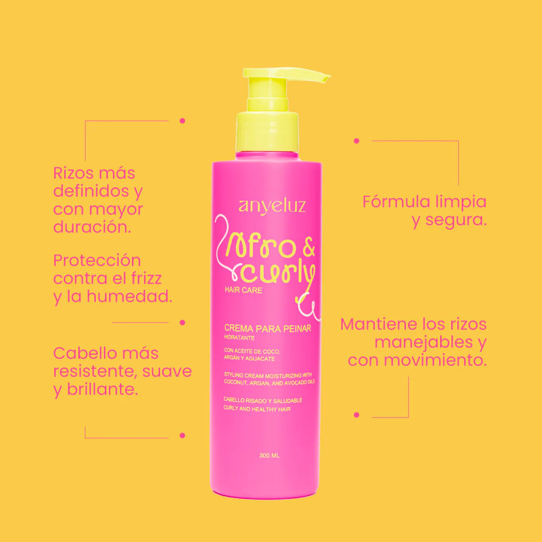 CREMA PARA PEINAR HIDRATANTE AFRO & CURLY (ANYELUZ)
