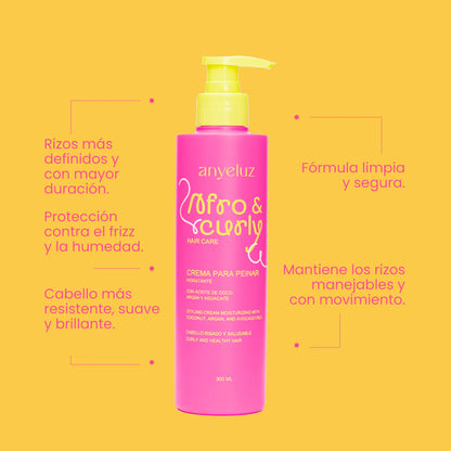 CREMA PARA PEINAR HIDRATANTE AFRO & CURLY (ANYELUZ)