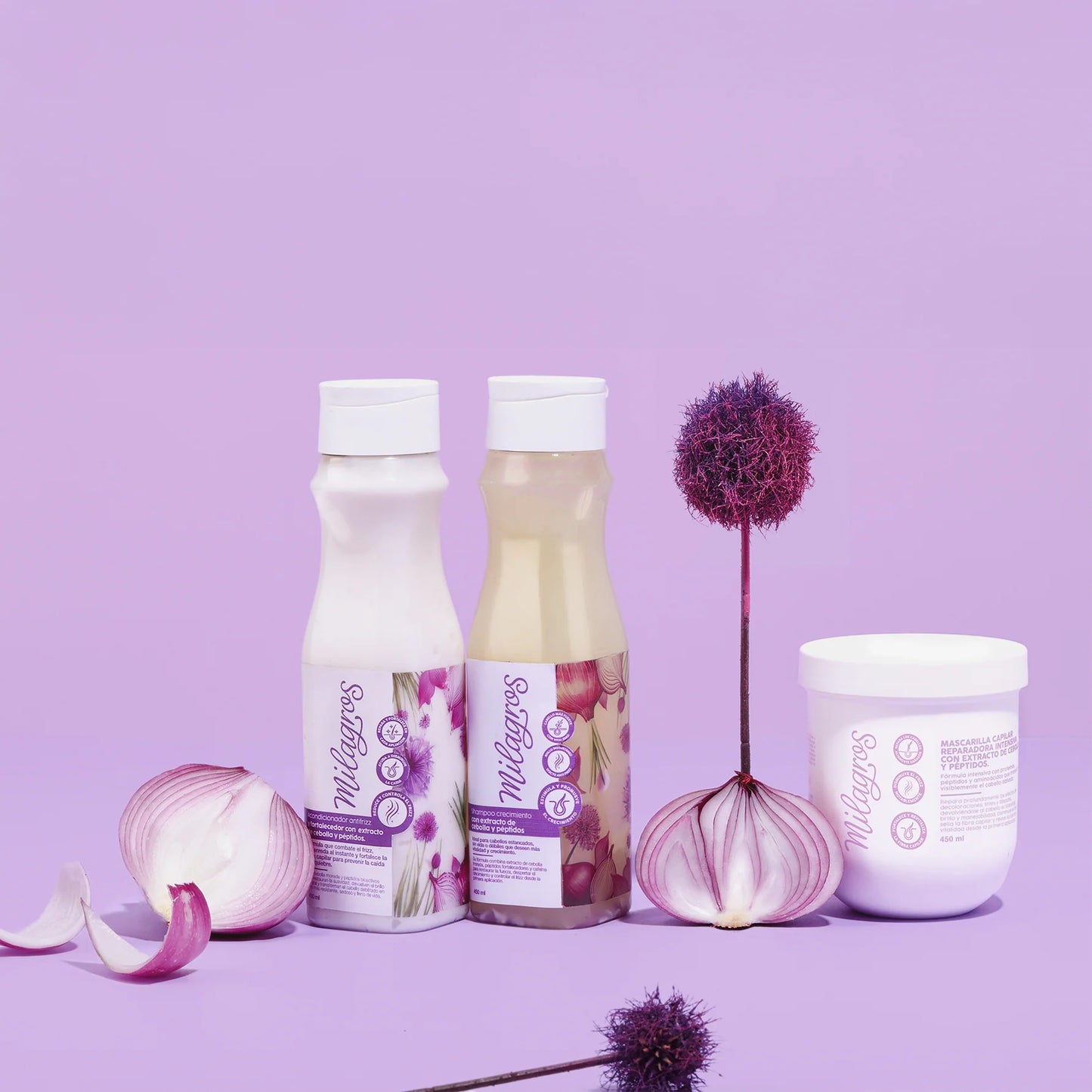 KIT CRECIMIENTO Y ANTIFRIZZ  CON EXTRACTOS DE CEBOLLA Y PEPTIDOS (MILAGROS)