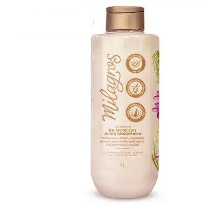 SHAMPOO DE ARROZ Y ÁCIDO HIALURONICO (1 LITRO) MILAGROS
