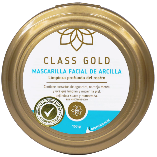 MASCARILLA DE ARCILLA CLASS GOLD PARA EL ROSTRO 150GRS