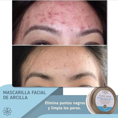 MASCARILLA DE ARCILLA CLASS GOLD PARA EL ROSTRO 150GRS