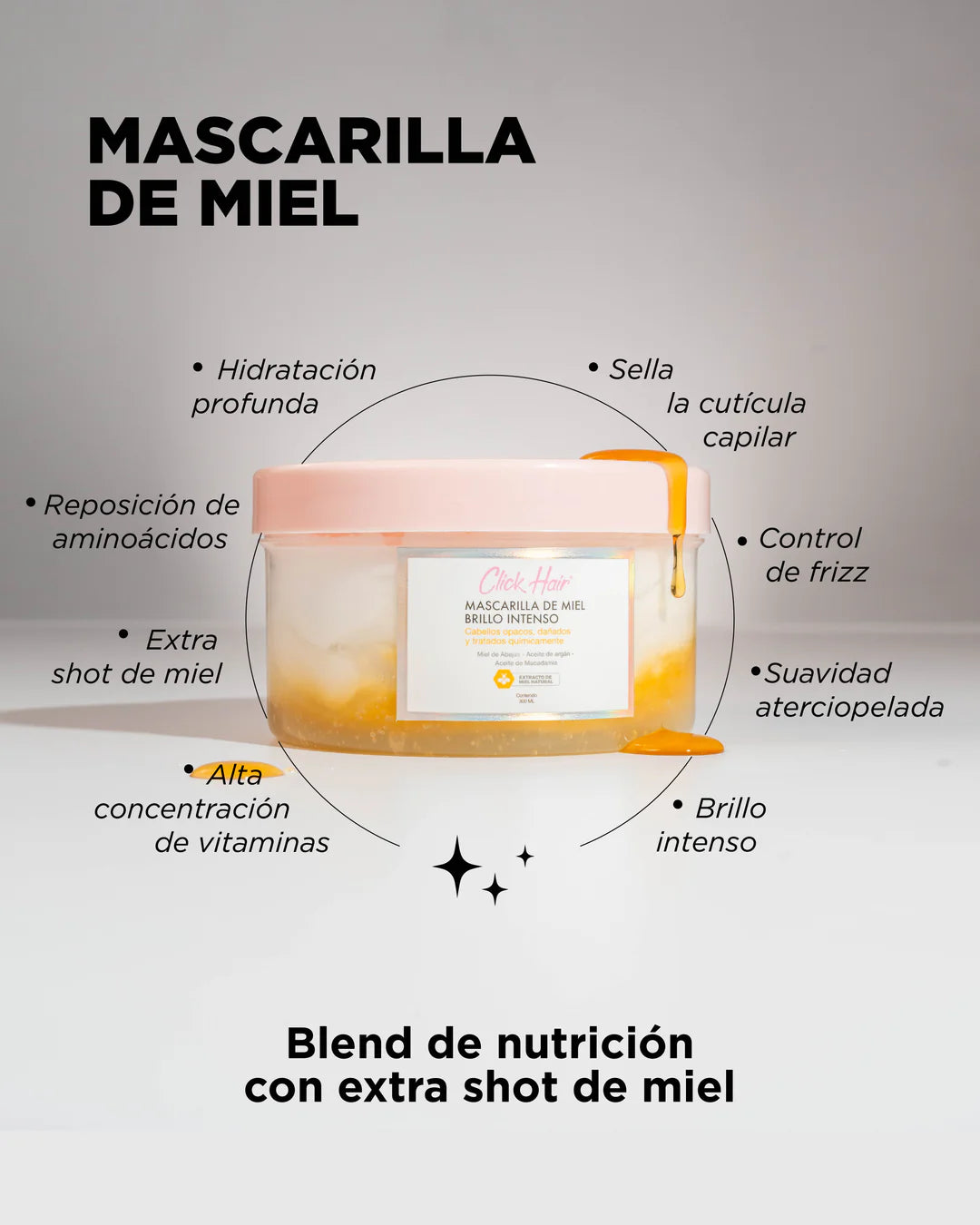 MASCARILLA DE MIEL BRILLO INTENSO (CLICK HAIR)