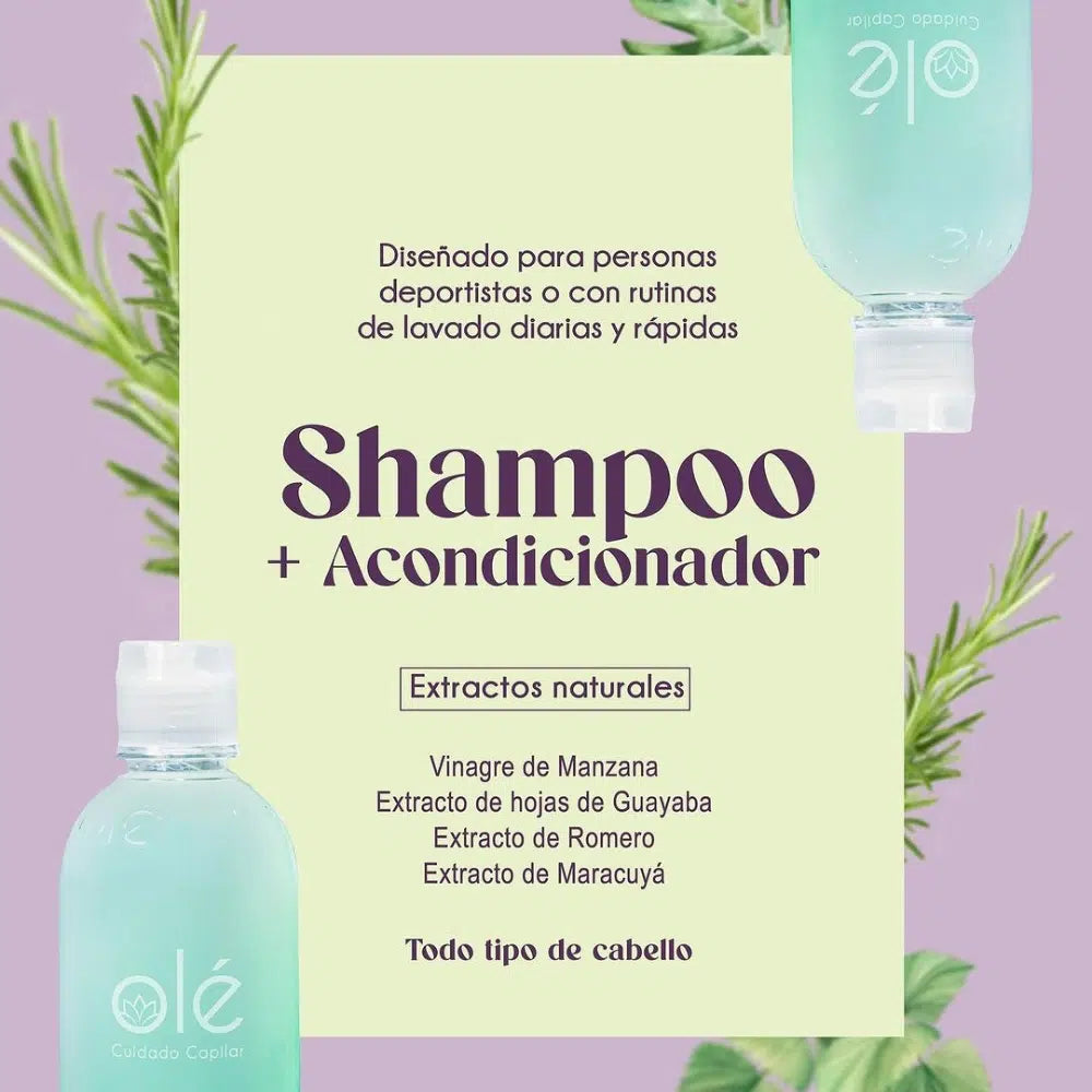 SHAMPOO 2 EN 1 VINAGRE DE MANZANA (Olé CAPILAR)