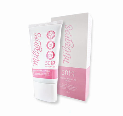PROTECTOR SOLAR FACIAL CON COLOR  50 SPF|FPS (MILAGROS)